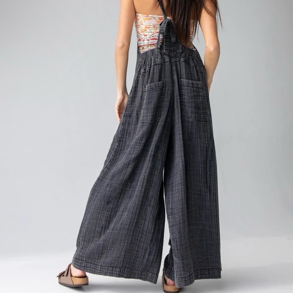 Natural Life Dakota Tie Overall Washed Black Cotton Sz XS - Picture 3 of 8